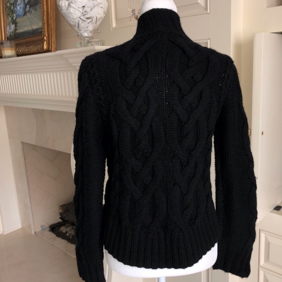 Worth Black Cashmere Wool Cropped Cardigan - Picture 2 of 8